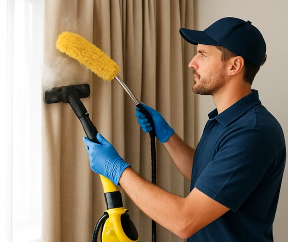 Trusted residential curtain cleaning technician Matty Curtain Cleaning ninderry QLD