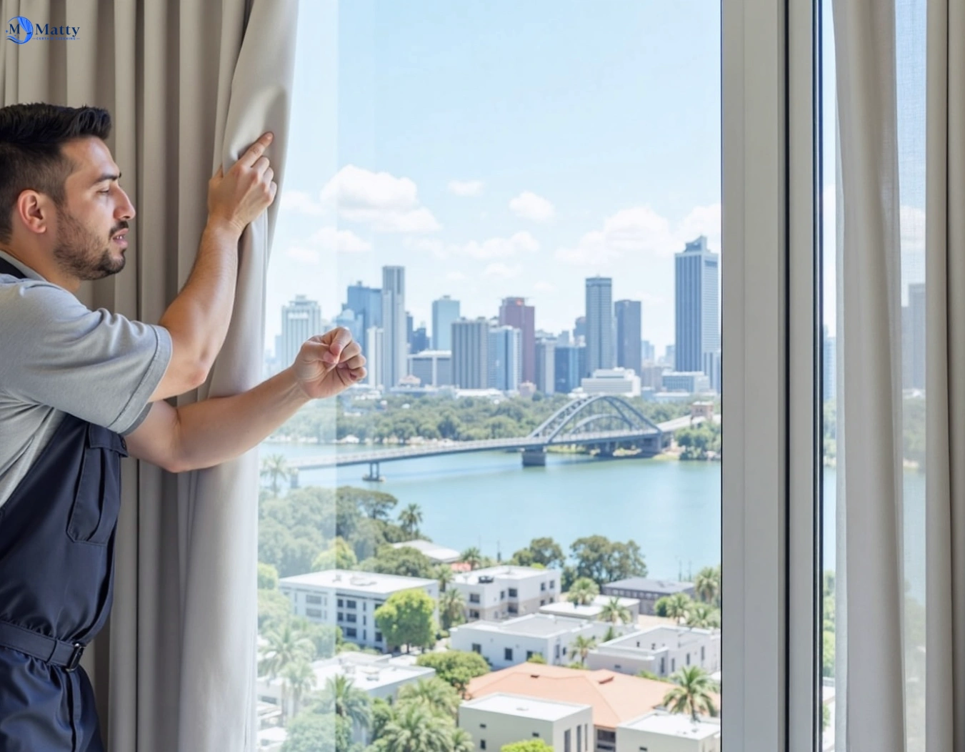 Professional curtain steam cleaning service ninderry QLD by Matty Curtain Cleaning